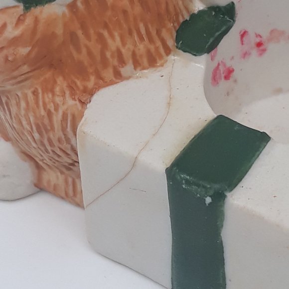 Holiday Candle Climbers Porcelain Candle Holders Giftco Bear & Cat - Picture 6 of 7